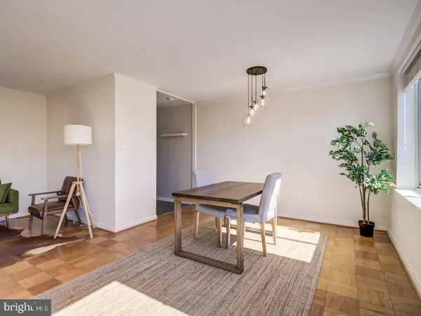 a view of a livingroom with furniture and a potted plant