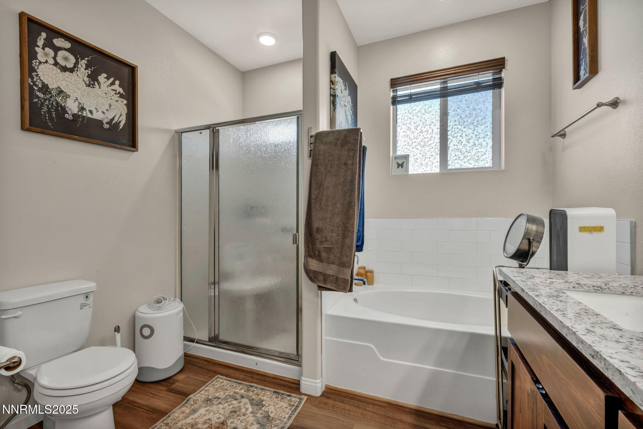 665 Beeghly Drive Fallon, NV 89406 - Photo 20 of 31 a bathroom with a granite countertop sink toilet and shower