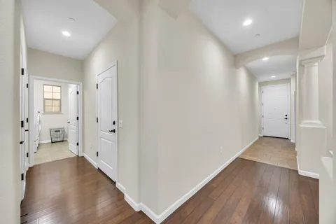 a utility room with cabinets
