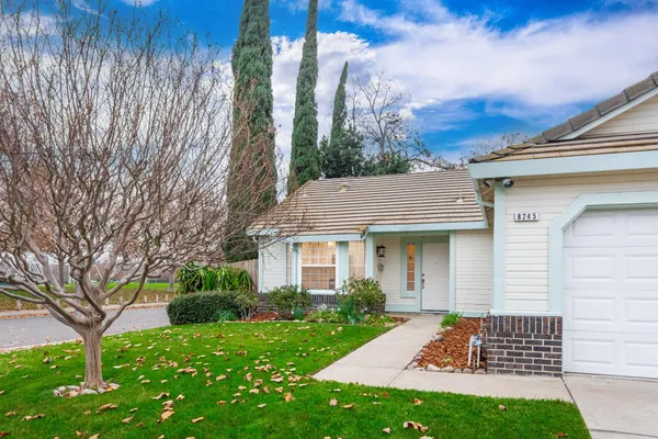 a view of backyard of house with green space