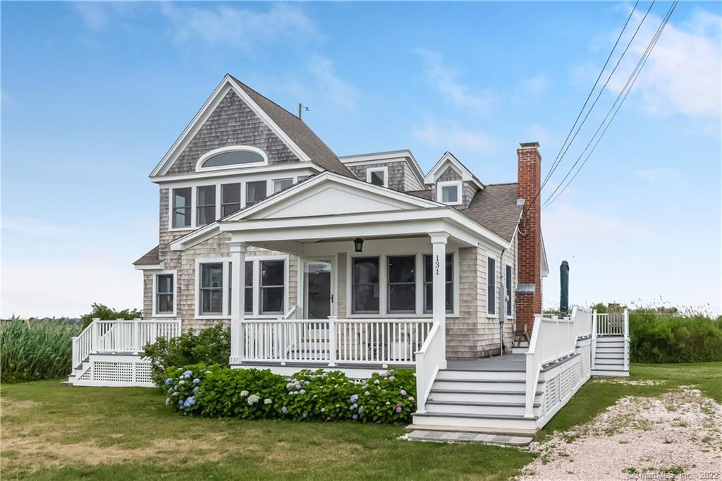 One of a kind Contemporary Beach Cape with 1/3 interest in private sandy beach on Long Island Sound across the street!