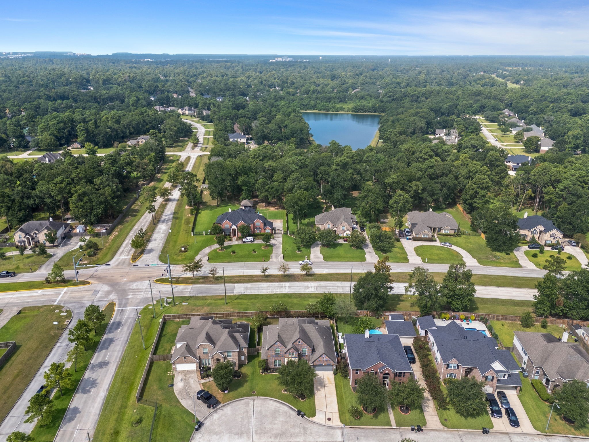 30707 Dodson Trace Drive Spring, TX 77386 - Photo 43 of 43 an aerial view of residential house with outdoor space and swimming pool