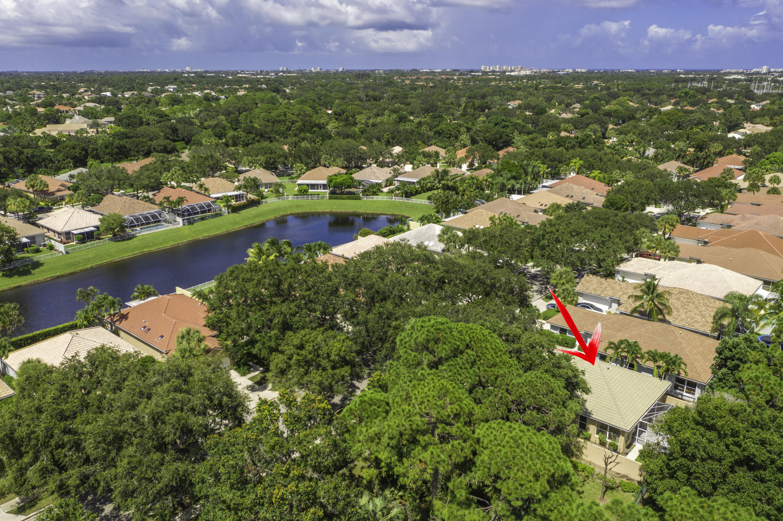 168 South Hampton Drive Jupiter, FL 33458 - Photo 18 of 21 an aerial view of residential houses with outdoor space and swimming pool