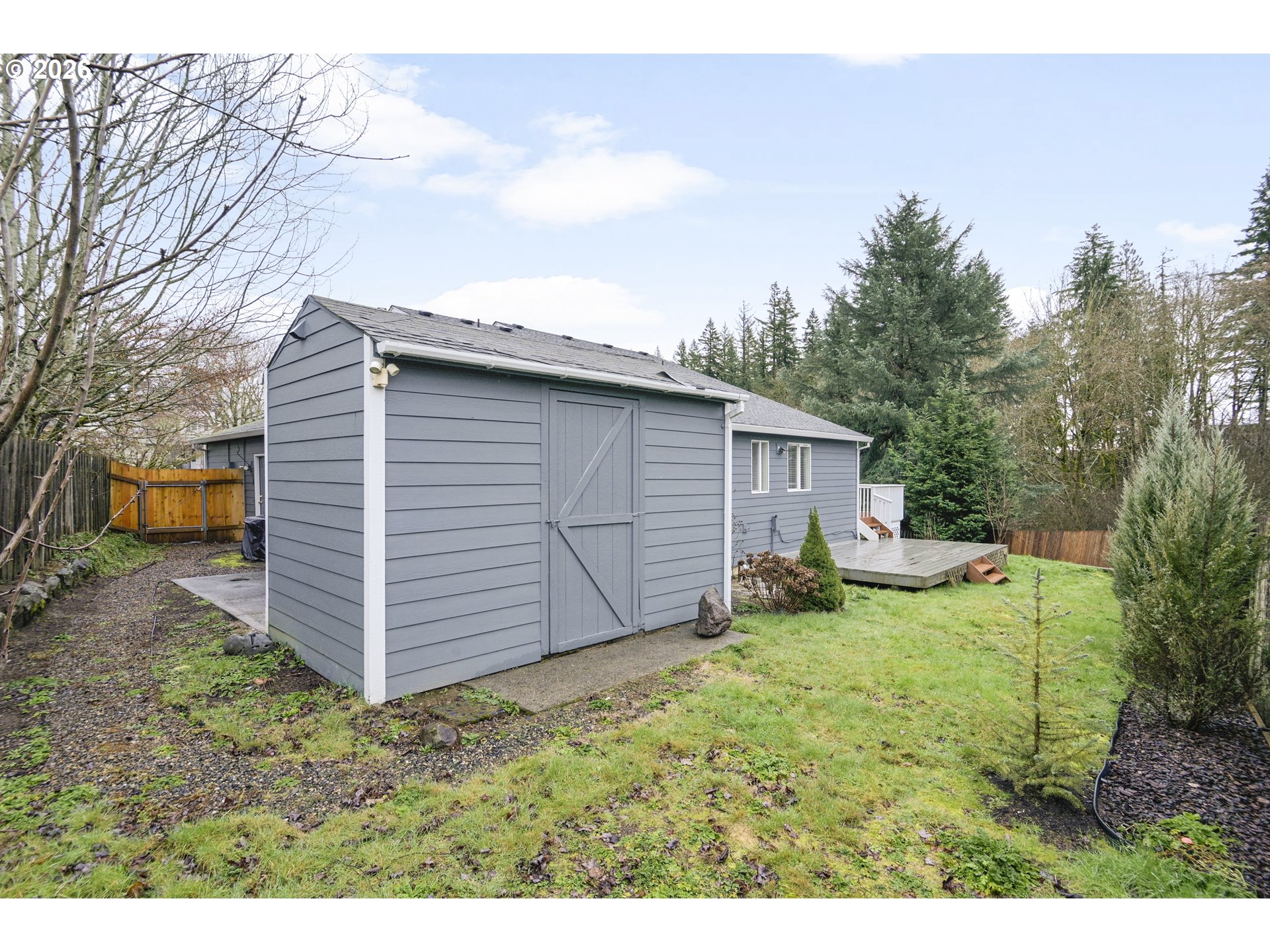 2415 Northwest Norwood Place Camas, WA 98607 - Photo 34 of 36 a view of a backyard with a cabin