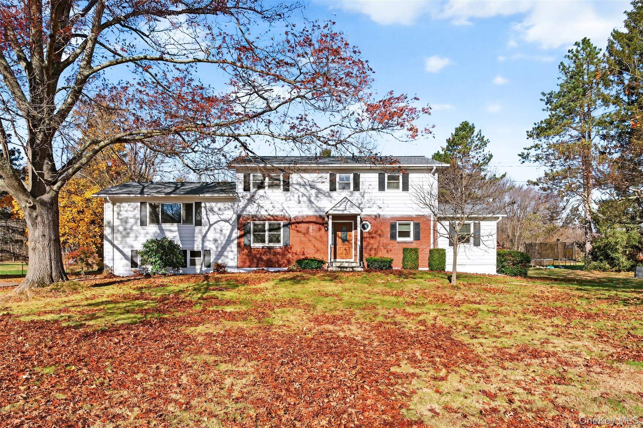 View of front facade with a front yard