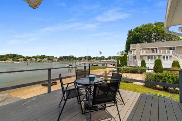 a view of a lake with outdoor space