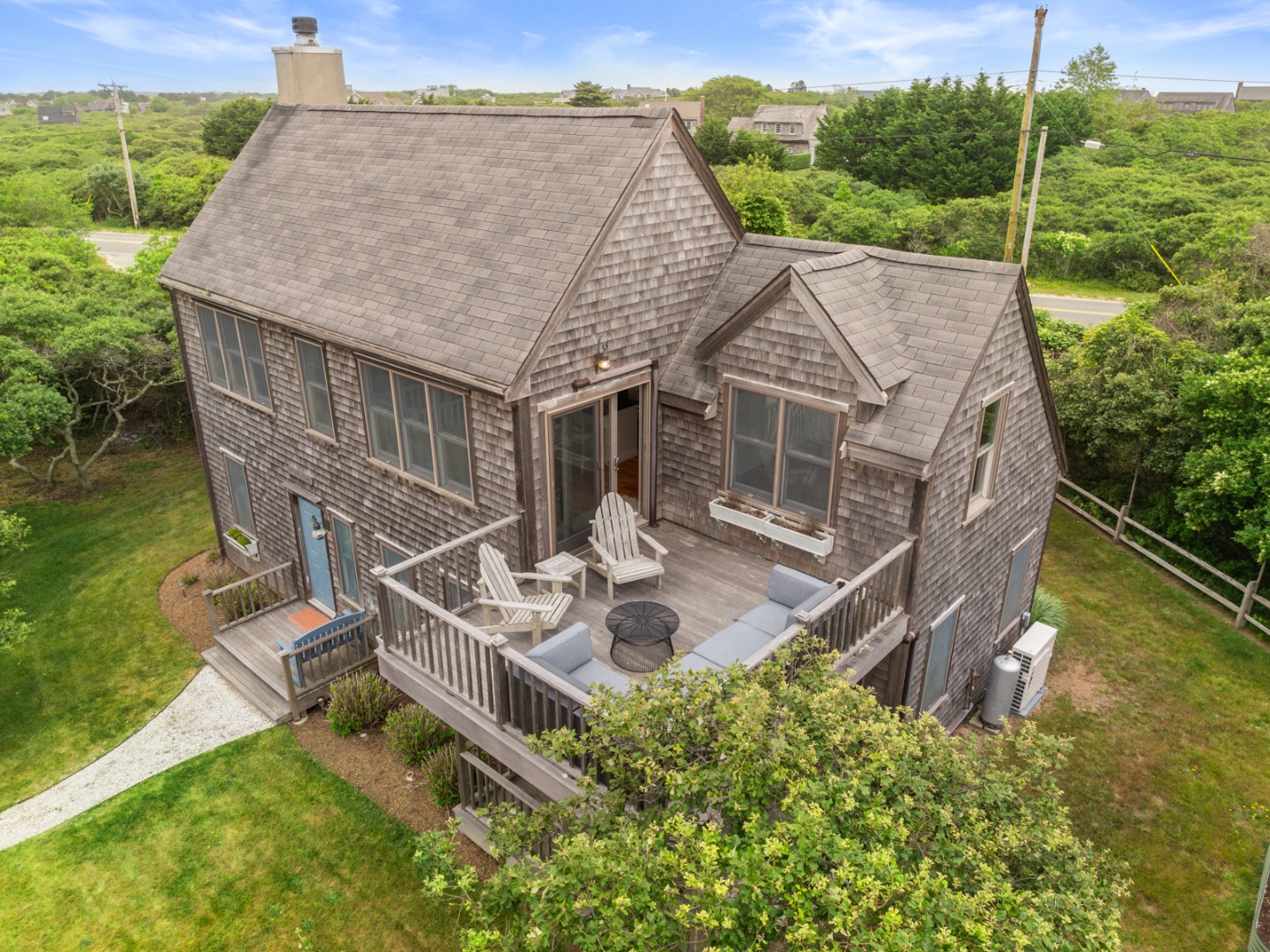 4 Berkley Street Nantucket, MA 02554 - Photo 11 of 47 an aerial view of a house with swimming pool