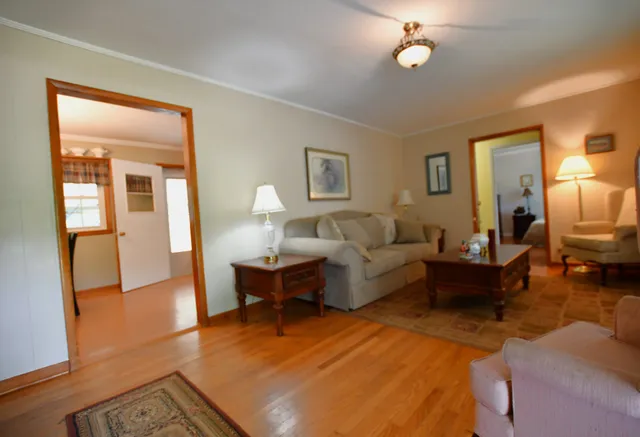 a living room with furniture