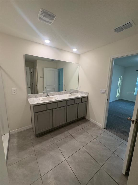 6910 Southeast 112th Street Belleview, FL 34420 - Photo 18 of 20 a bathroom with a sink vanity and mirror