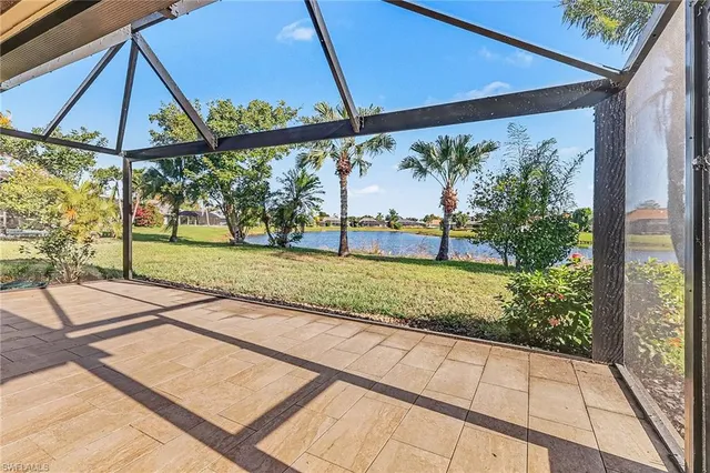 a view of a yard with an outdoor space