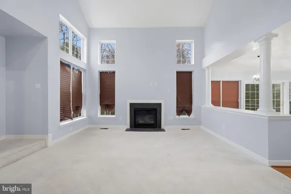 a view of a livingroom with a fireplace