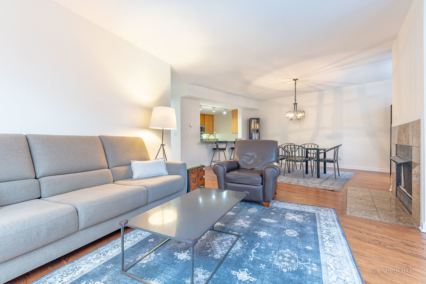 1151 West Washington Boulevard, Unit 125 Chicago, IL 60607 - Photo 16 of 24 a living room with furniture and a wooden floor