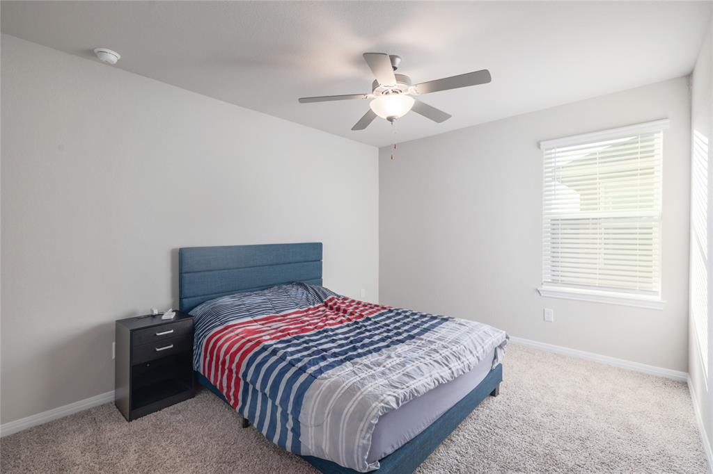 2815 Haystack Lane Round Rock, TX 78665 - Photo 23 of 30 Bedroom featuring light colored carpet and a ceiling fan