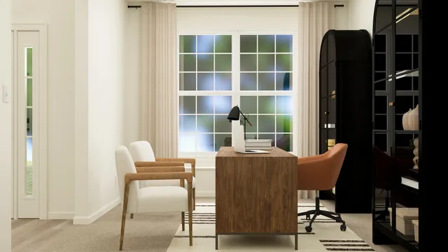 a view of a room that has a dining table and chairs in it