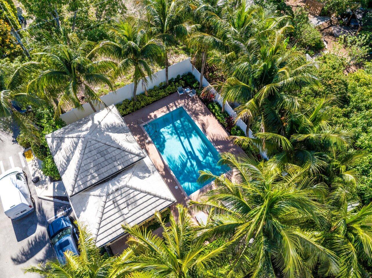 110 Southwest 1st Avenue Delray Beach, FL 33444 - Photo 30 of 48 Aerial view of pool and cabana area