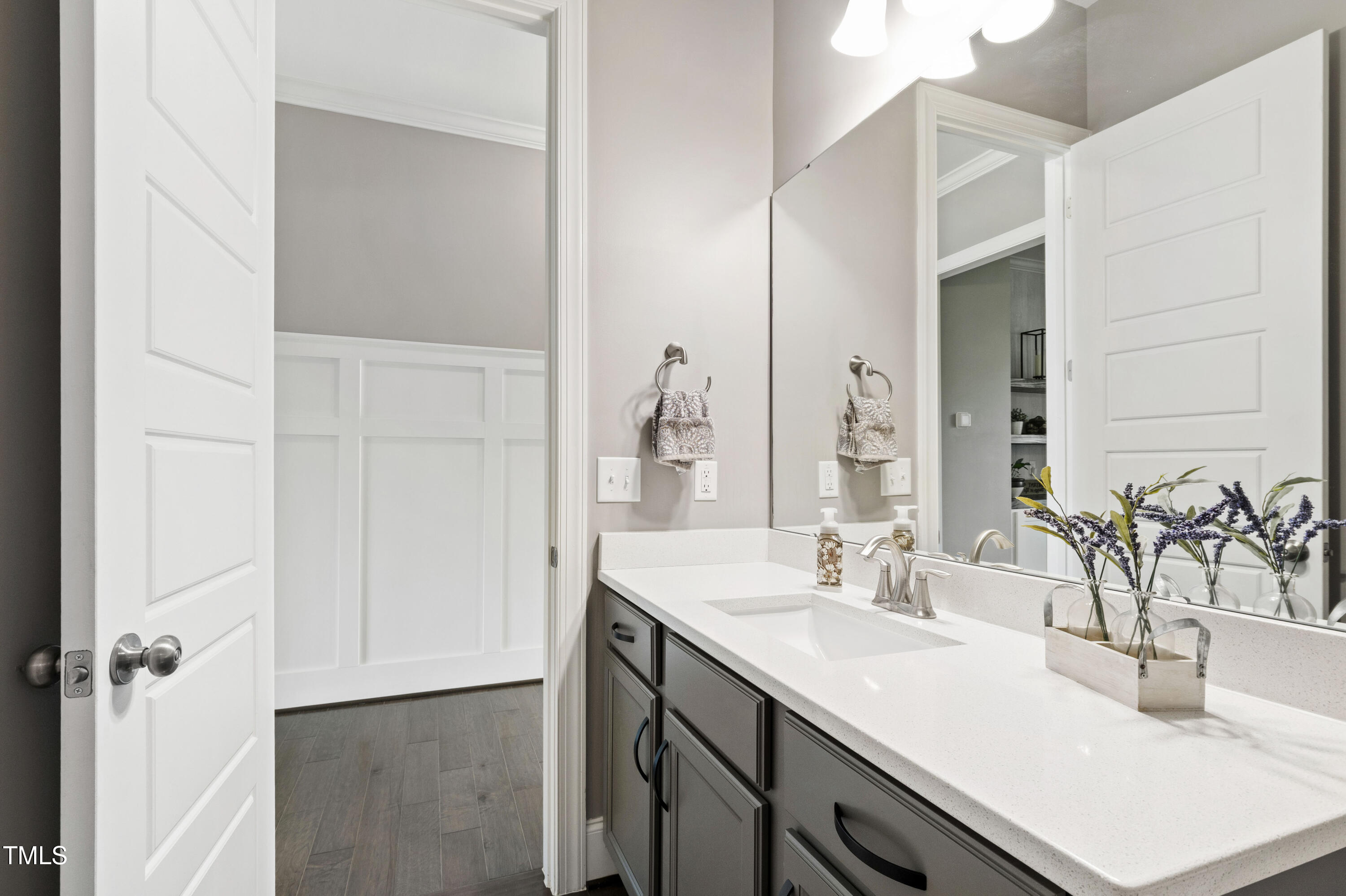 4212 Banks Stone Drive Raleigh, NC 27603 - Photo 20 of 69 a bathroom with a sink and a mirror