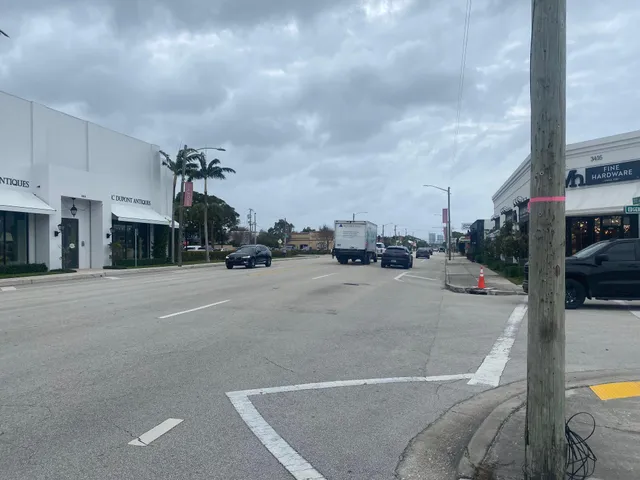 a view of road with card