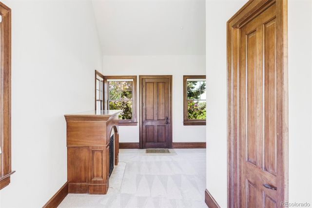 a area with furniture and a window