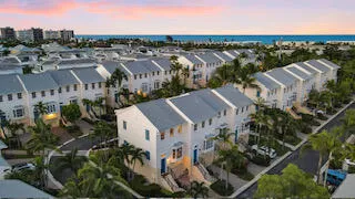 a aerial view of multiple houses