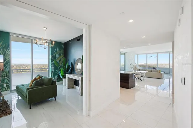 a view of a city from a balcony