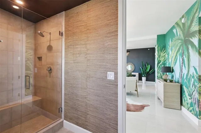 a view of a city with tall buildings