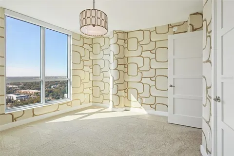 a view of a city with tall buildings