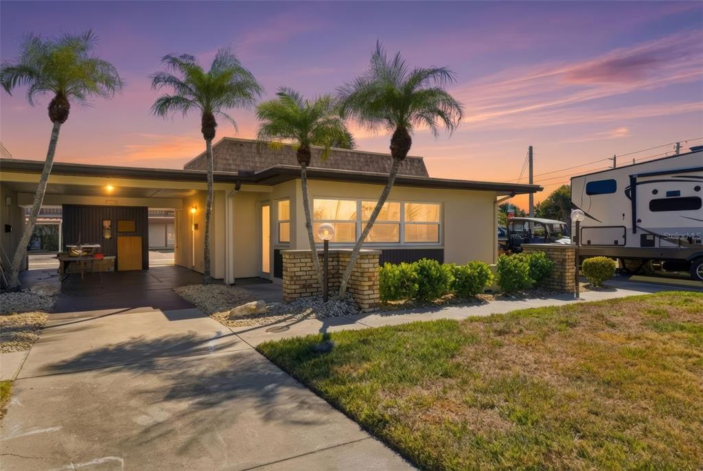 a view of a house with a patio