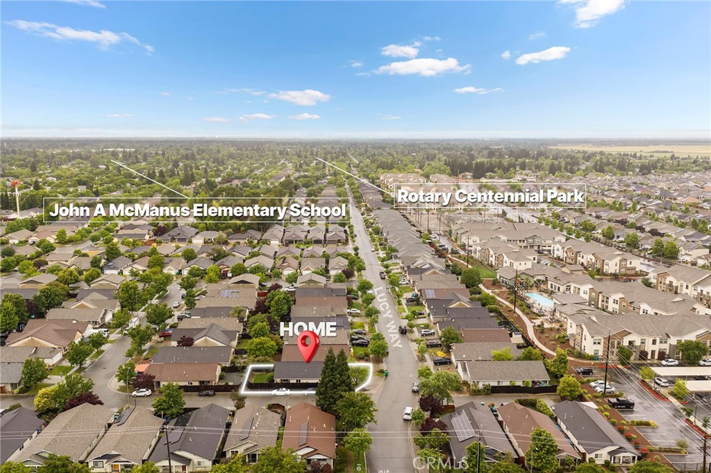 1397 Lucy Way Chico, CA 95973 - Photo 37 of 37 an aerial view of residential building with parking space