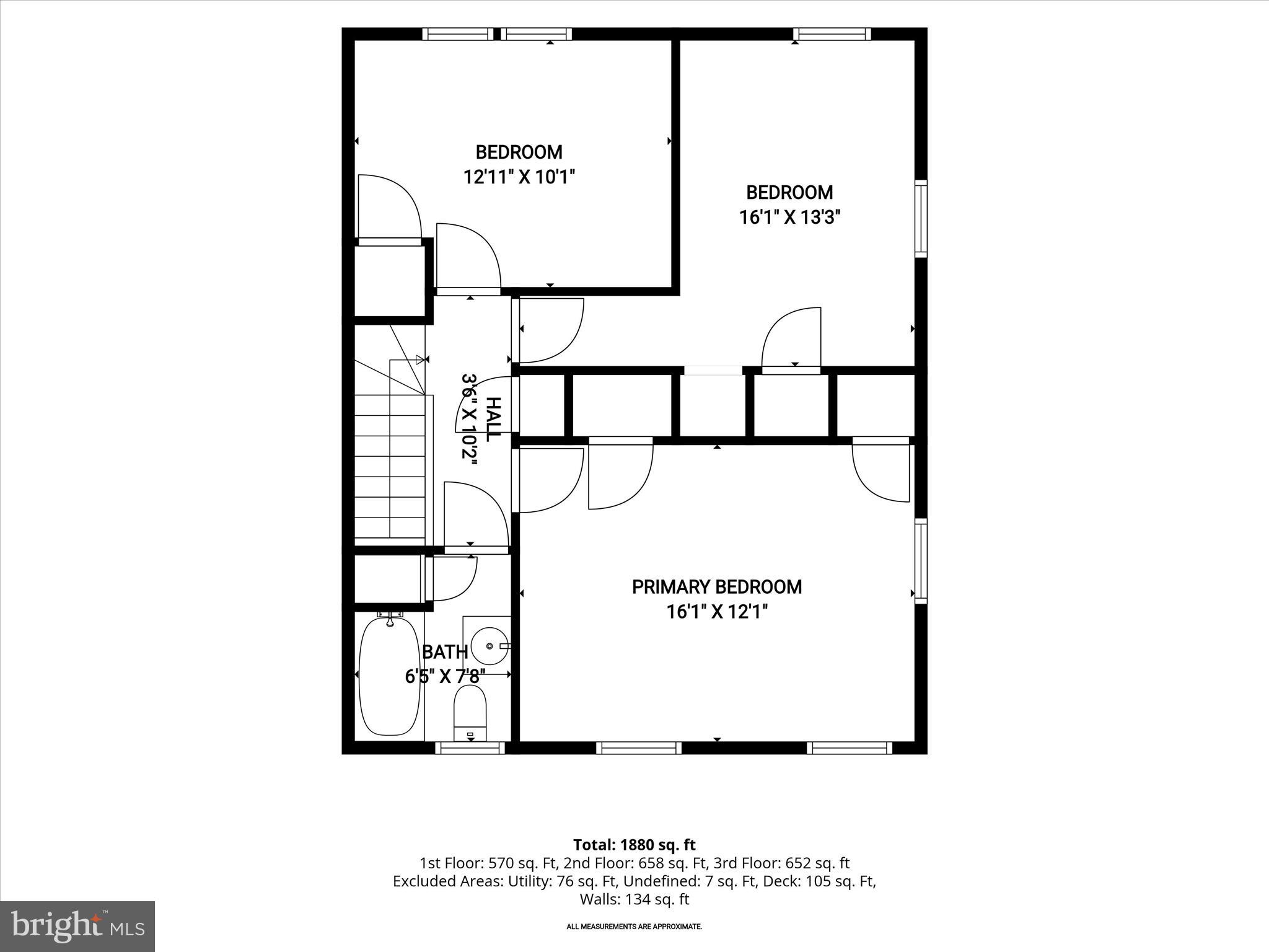 1823 Deveron Road Towson, MD 21286 - Photo 41 of 43 Upper Level Floor Plan