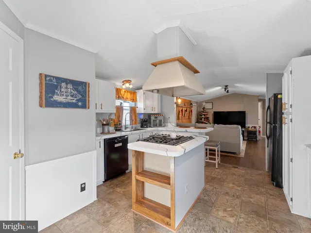 a kitchen with a stove and a refrigerator
