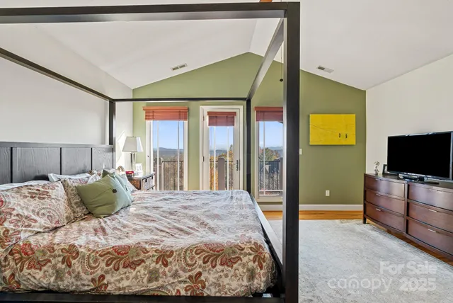 a view of a city and a mountain view