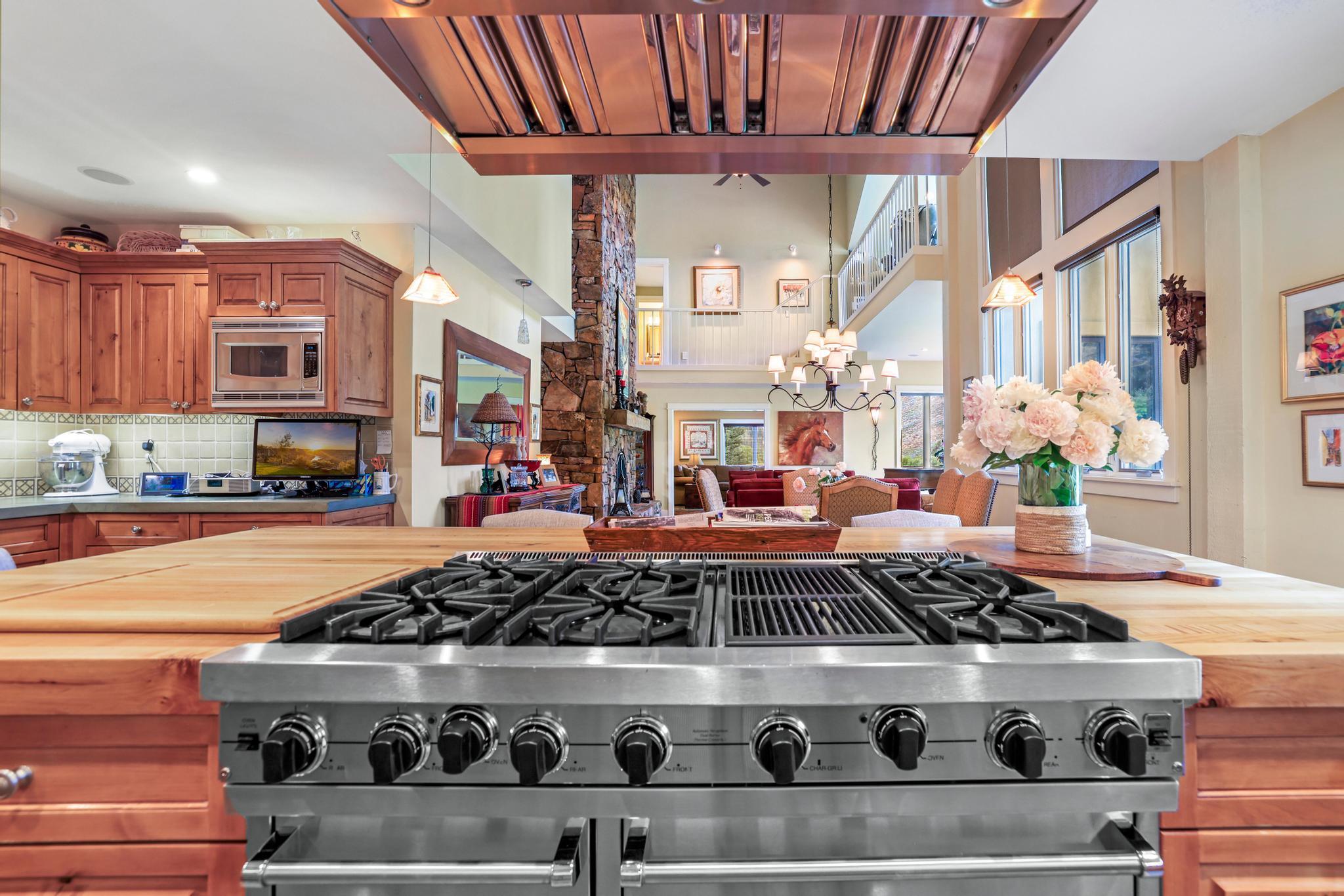 236 Elkhorn Road Sun Valley, ID 83353 - Photo 13 of 34 Gas stove and oven on butcher block