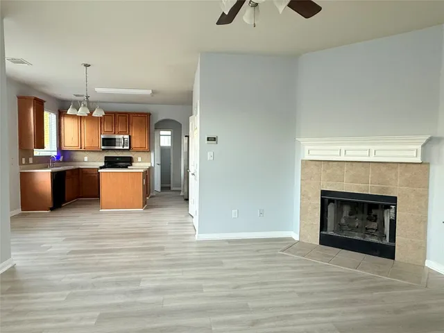 a swimming pool with wooden fence