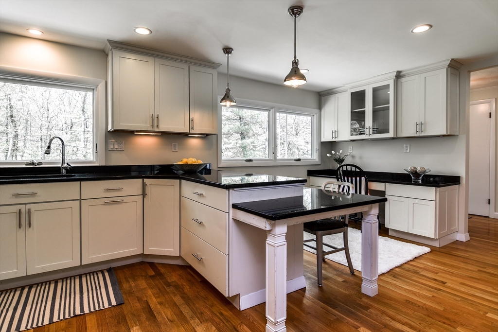 2 Hilltop Road Dover, MA 02030 - Photo 11 of 23 a kitchen with granite countertop a sink window and cabinets