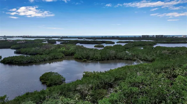 a view of a lake with outdoor space