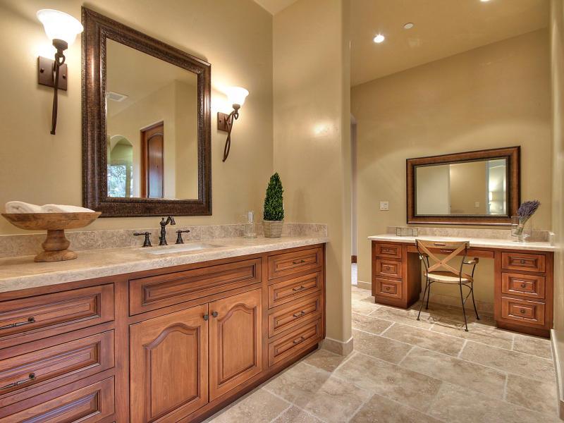 Monterra Oaks Road Monterey, CA 93940 - Photo 22 of 38 a spacious bathroom with a granite countertop sink mirror and bathtub