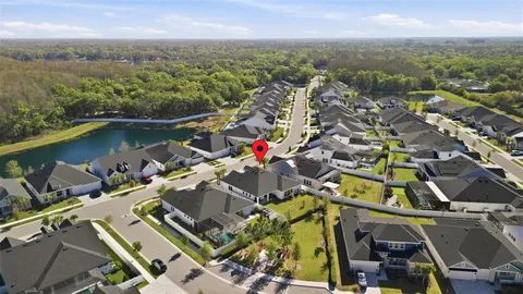 an aerial view of multiple house