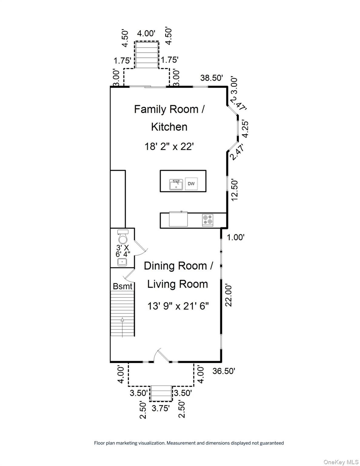 535 2nd Street, Unit DUPLEX R Mamaroneck, NY 10543 - Photo 30 of 32 First level floorplan.
