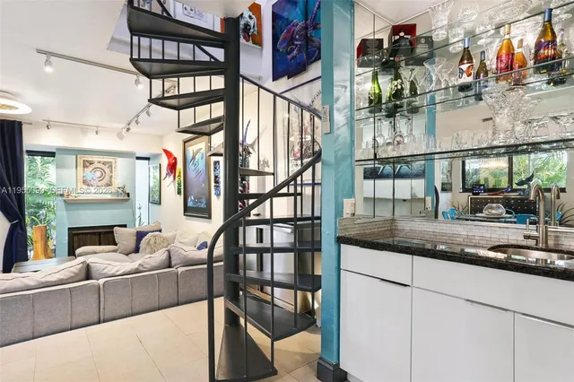 a living room with furniture