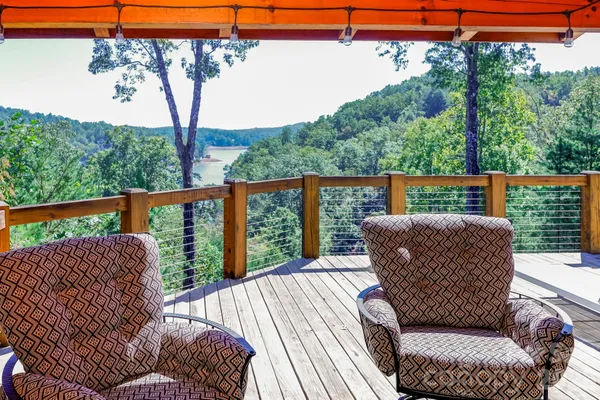 a view of a chair in the deck