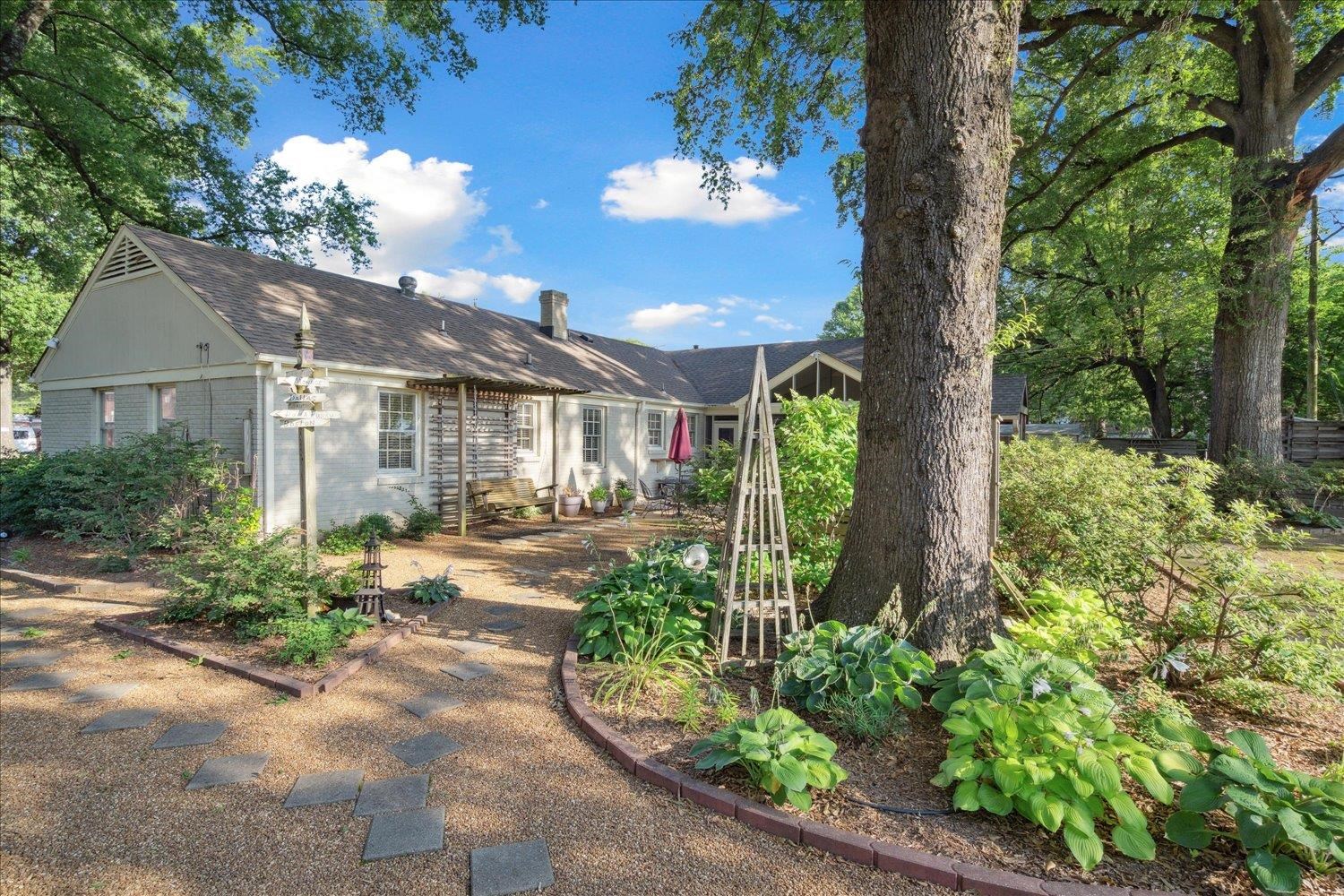 964 Ivy Road Memphis, TN 38117 - Photo 25 of 33 a front view of a house with a yard and a garden