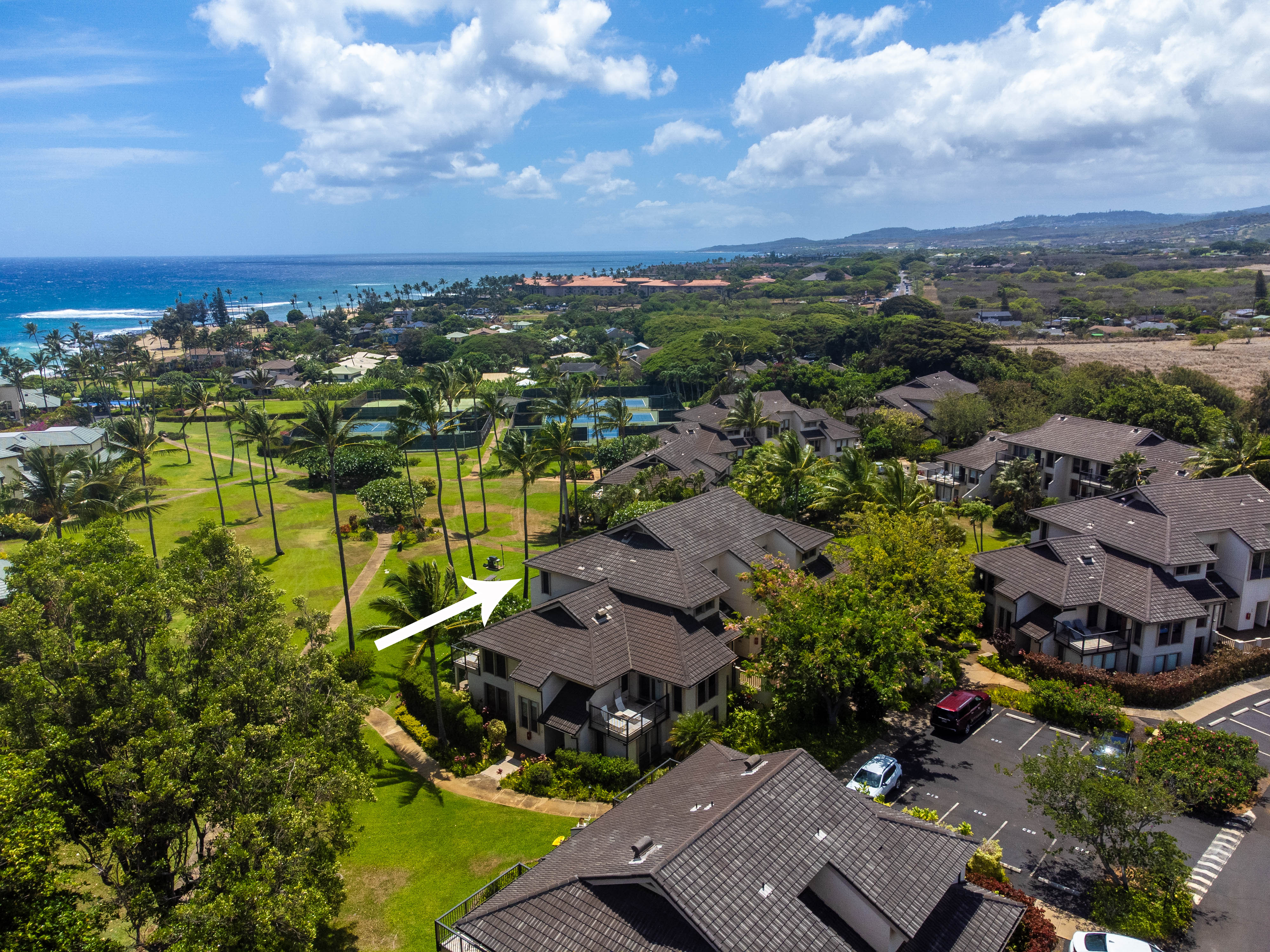 1901 Poipu Road, Unit 633 Koloa, HI 96756 - Photo 23 of 30 an aerial view of residential houses with outdoor space