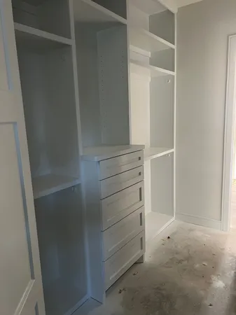 a bathroom with a mirror