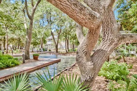 a view of a swimming pool with an outdoor space