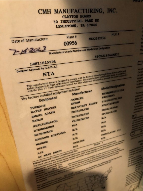 47 Mahl Loop Moravia, NY 13118 - Photo 21 of 21 Data plate