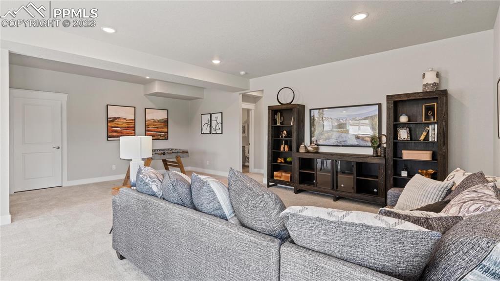 2174 Coyote Mint Drive Monument, CO 80132 - Photo 11 of 50 a living room with furniture and a flat screen tv