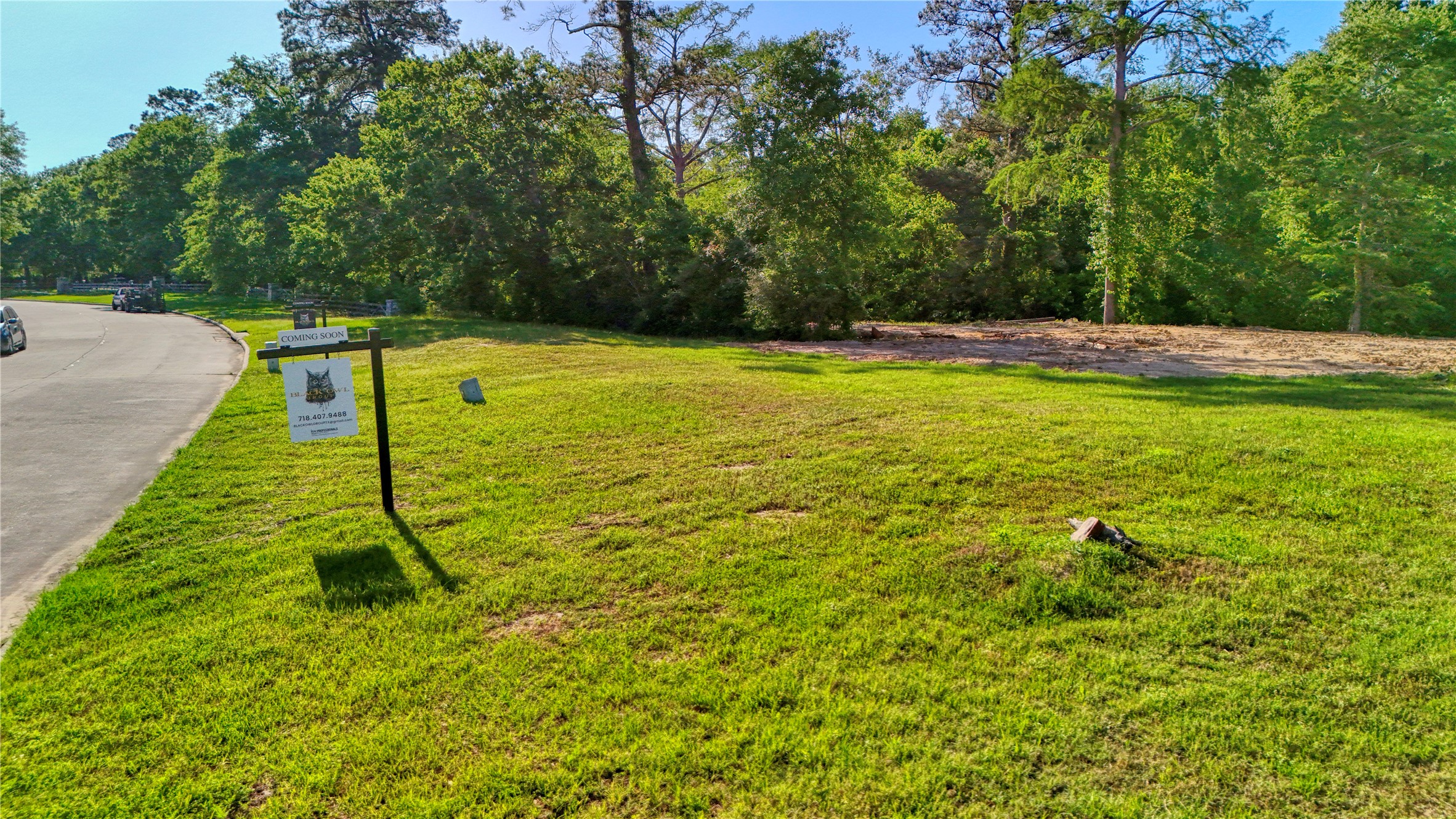 a backyard of a house with lots of green space