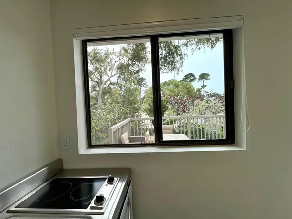 a view of a car park window