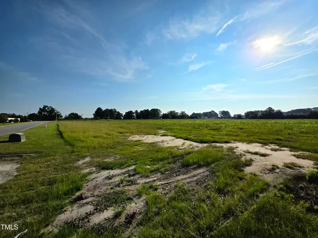 a view of a lake with a garden