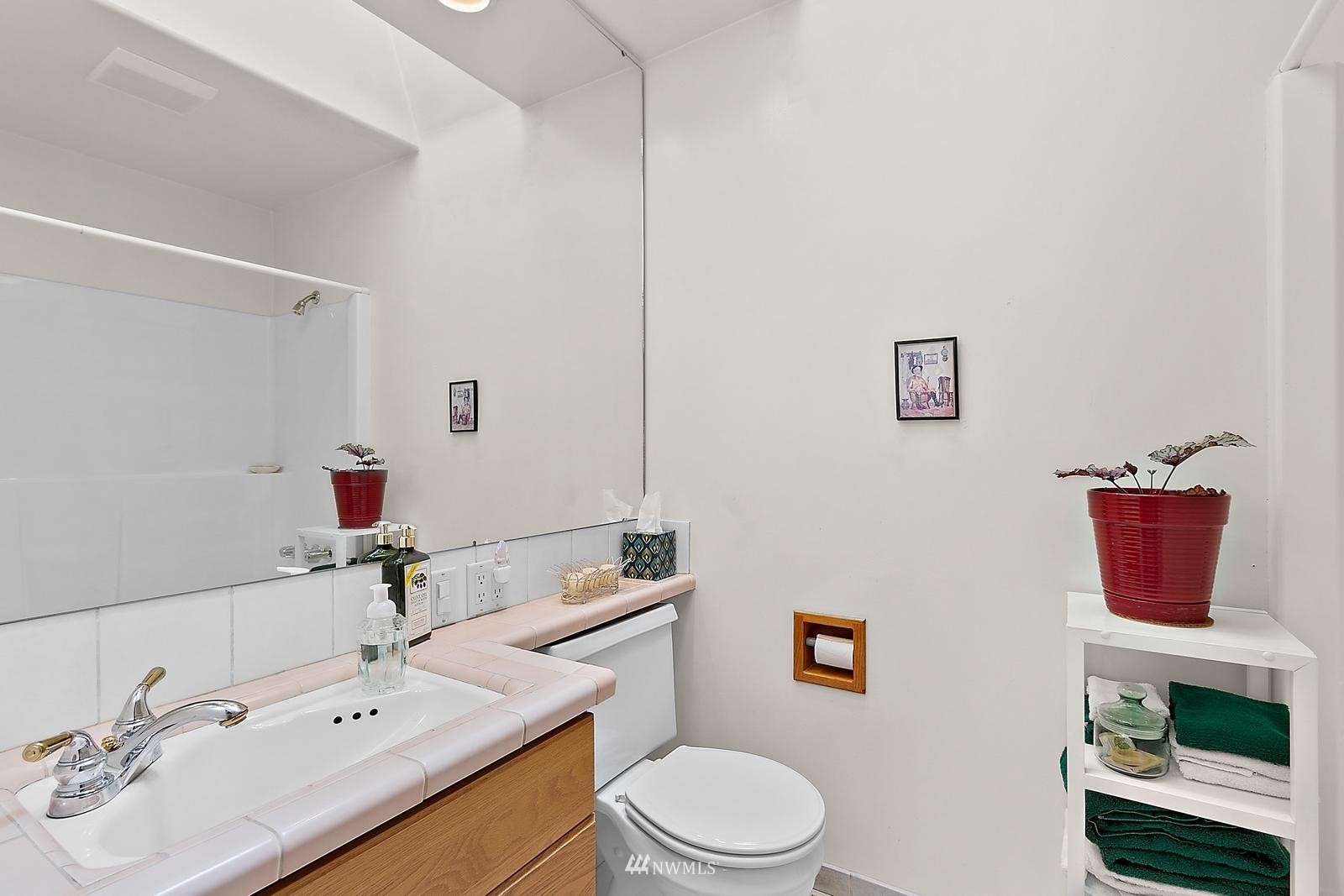 509 Roe Street Steilacoom, WA 98388 - Photo 16 of 40 a bathroom with a sink mirror vanity and toilet